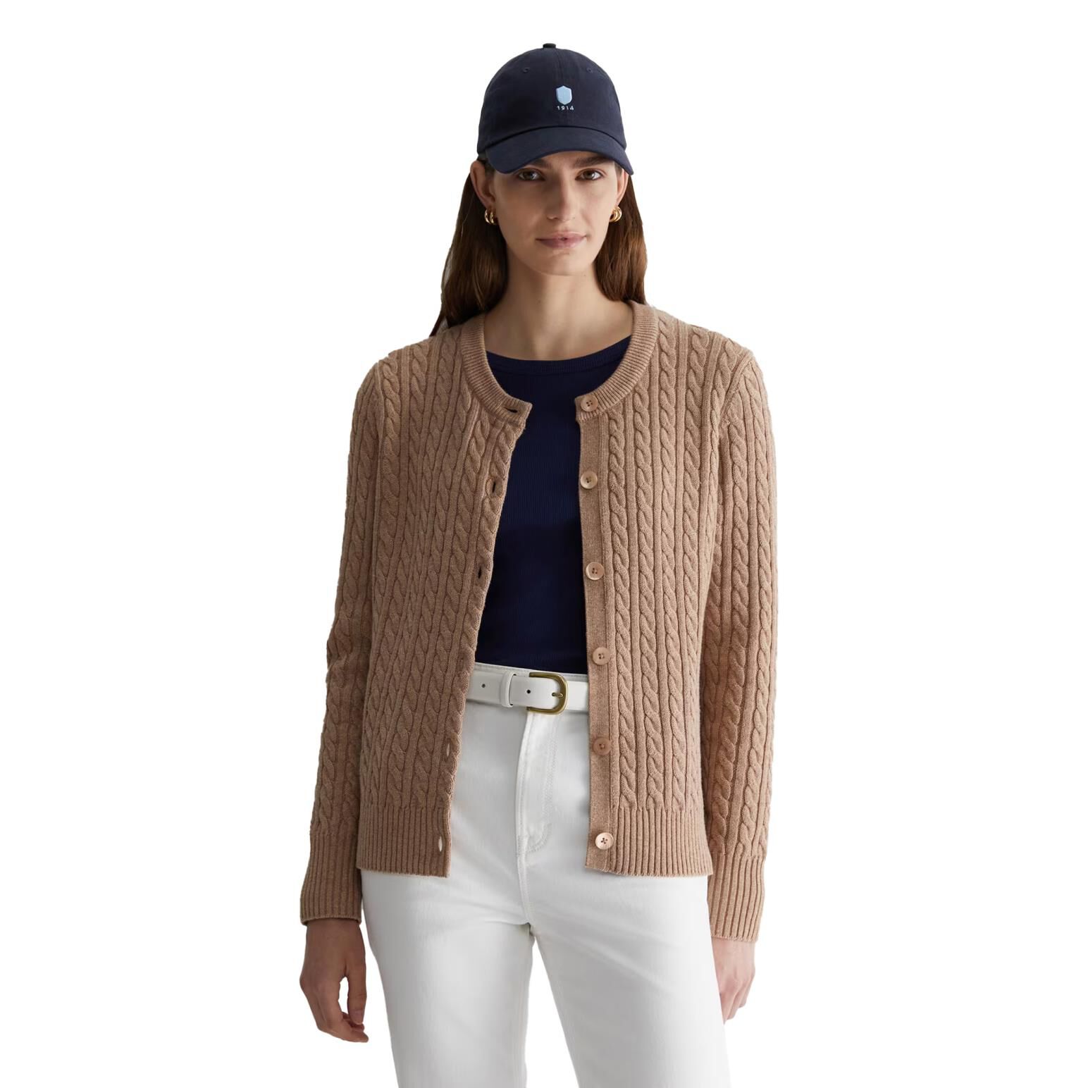 Sportscraft Cable Merino Cotton Cardigan Ballantynes Department Store